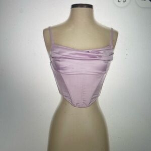 Lavender Satin Corset Top